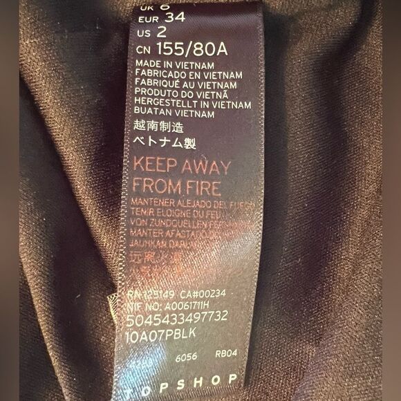 Topshop Black Velvet Rainbow Stud Dress Ruffle Formal Party Cocktail Open Back 2 - Picture 6 of 8